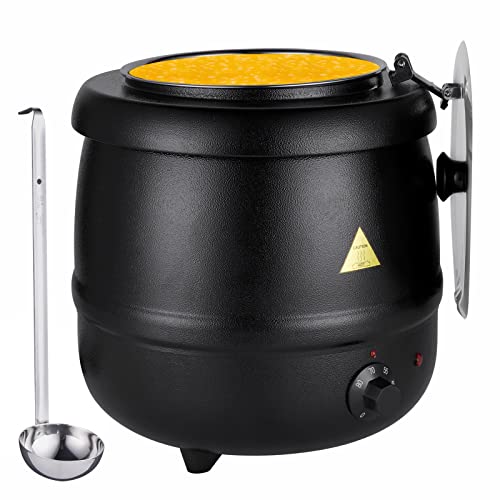 YMJOINMX Black Food Soup Kettle Warmer with Ladle - Commercial Countertop Buffet