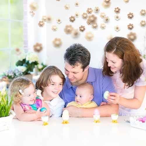 Glaciart One Felt Flower Garland - Fun Party Decorations for Easter, Spring & Birthdays - Home Decor for Living Room, Bedroom, Baby Room - 100% Natural Wool Pom Poms with Cotton String - 5.5 Ft.