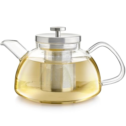 Glass Tea Kettle and Teapot 40oz with Infuser - Stovetop Safe & Versatile Design