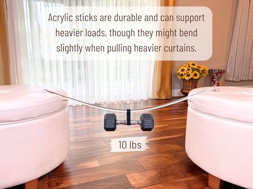 36 Inch Acrylic Curtain Pull Wand Set - Clear Drapery Opener (4 Pack)