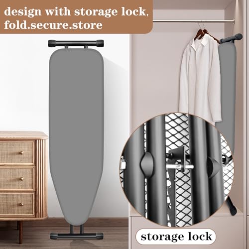RIZTAIK Gray Compact Ironing Board 13x43 Space Saver for Small Spaces