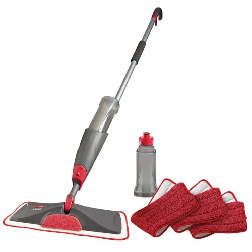 Rubbermaid Reveal Cordless Spray Mop Kit with Reusable Microfiber Pads & Refillable Bottle - Multi-Surface Cleaning