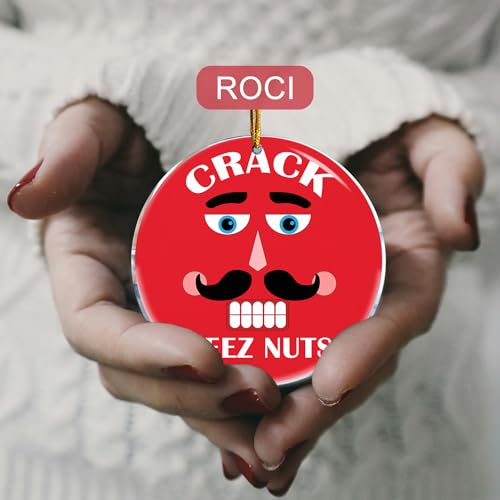 Crack Deez Nuts Funny Christmas Ornament Nutcracker Humor Pun -
