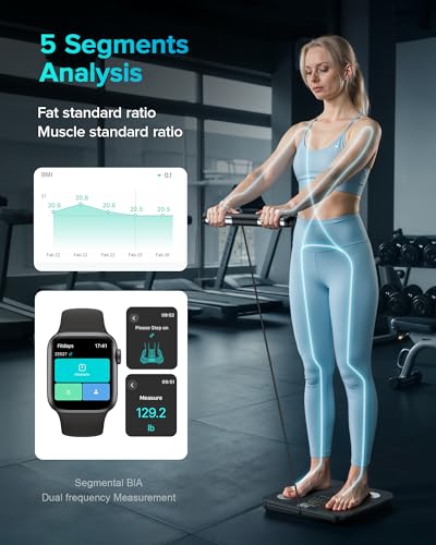 Posture Smart Digital Body Weight Scale Black 14.64 x 12 in with 8 Electrodes & Large LCD