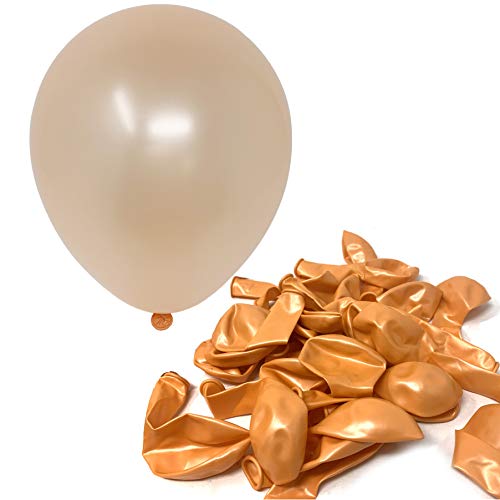 Allgala Latex Balloons for Parties | Helium Grade Bulk Balloon Pack | Ideal for Birthday Party Decorations, Baby Shower, Christmas Party | Colored Balloons for Events | 100ct 12" - Champagne