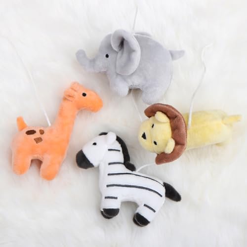 Musical Baby Crib Mobile with Safari Animals & 12 Lullabies - White Nursery Decor