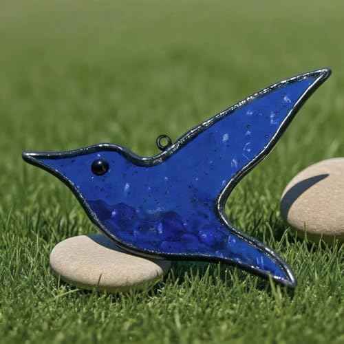 True Stained Glass Blue Peace Dove Window Hanging Decoration Bird Ornament Bird Suncatcher Gift for Mom, Women, Mother's Day, Birthday, Christmas, or Housewarming Gift