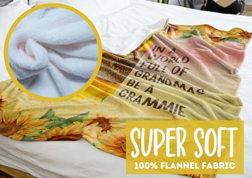 Huglanket Grammie Gifts Sunflower 50" x 65" Flannel Throw Blanket for Grandmothers