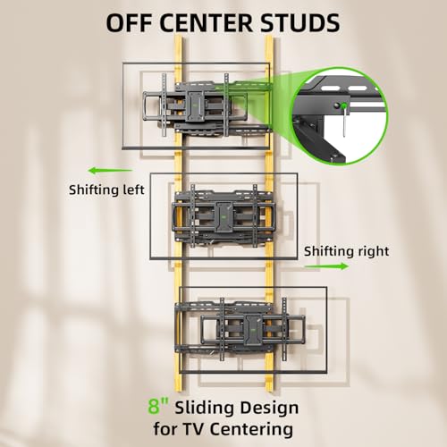 Full Motion TV Wall Mount for 42-97 Inch TVs Heavy Duty Sliding Bracket with Tilt & Swivel