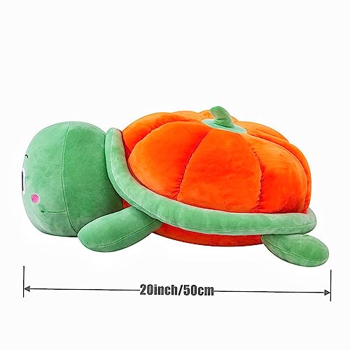 Sea Turtle Plushie Toy, 20" Pumpkin Sea Tortoise Cuddly Stuffed Soft Pillow Marine Animals Hugging Pillows Plush Toys Doll Birthday Christmas Day Pillow Gifts for Kids & Girlfriend(Orange)