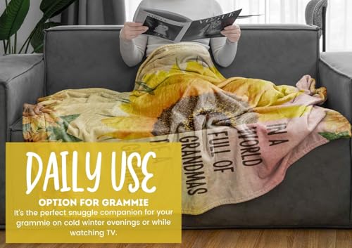Huglanket Grammie Gifts Sunflower 50" x 65" Flannel Throw Blanket for Grandmothers