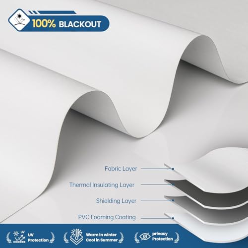 Motorized No-Drill Smart Window Blinds with Remote - White 34x72