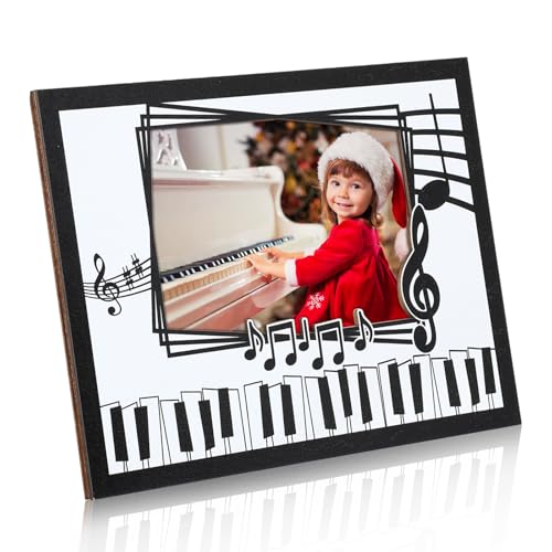Qunclay Christmas Piano Photo Frame 4x6 Inch Music Gift Decor