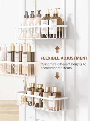 White 12.5-Inch 9-Tier Over the Door Pantry Organizer - Adjustable Metal Spice Rack