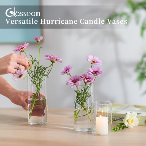 Clear Glass Cylinder Vases Set of 24 with 2.6-Inch Diameter - Wedding & Centerpiece Decor
