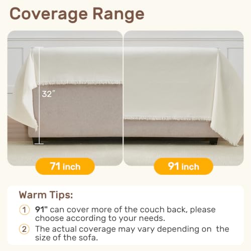 Sectional Couch Cover 2 Pieces - Cream White / 71x118+91x134 Inches - XXXL