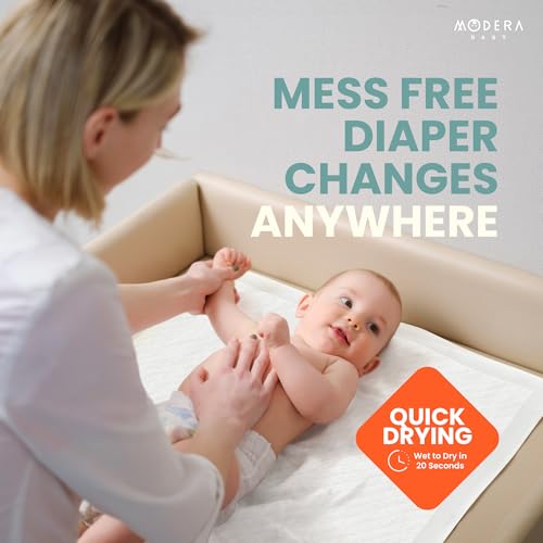 Large Disposable Baby Changing Pad Liners - Organic Cotton, Waterproof, Hypoallergenic, 50 Pack - Mess-Free Diaper Table & Travel Underpads