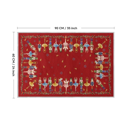 Artoid Mode Watercolor Red Nutcrackers Merry Christmas Door Mat,