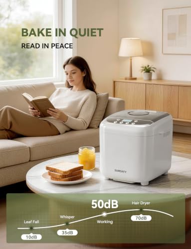 Sumsaty Automatic Bread Maker with 16 Baking Programs, 2.2LB Capacity