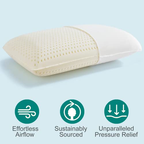 ORHETVE Queen Talalay Latex Pillow - Extra Soft Support for Side & Back Sleepers, Removable Cotton Cover