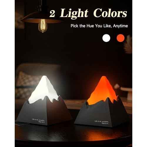 Volcano Lamp, 2000mAh Nursery Night Light for Kids with 6 Modes, Rechargeable Bedside Nightlight with Timer, Cool Room Decor and Cute Office Desk, Unique Christmas Gifts for Teens Boys Girls