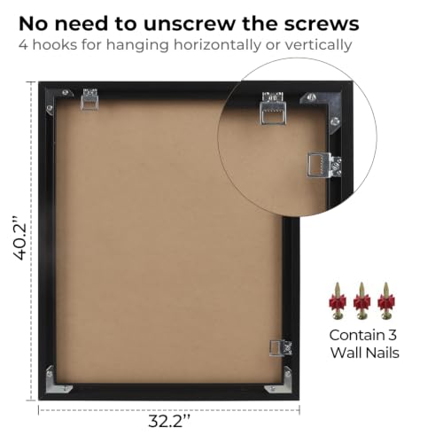 32x40 Poster Frame - Black Aluminum Snap Frame with Plexiglass - Variation of THIS listing