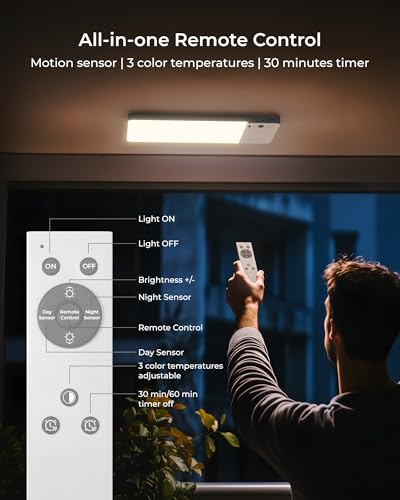 White 2-Pack Rechargeable Motion Sensor Ceiling Light - Cordless LED Closet Light