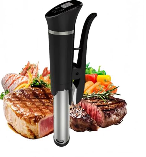 Gennov 1200W Sous Vide Cooker with Black Rotatable Head IPX7 Waterproof, Ultra Quiet, Precise Temperature Control