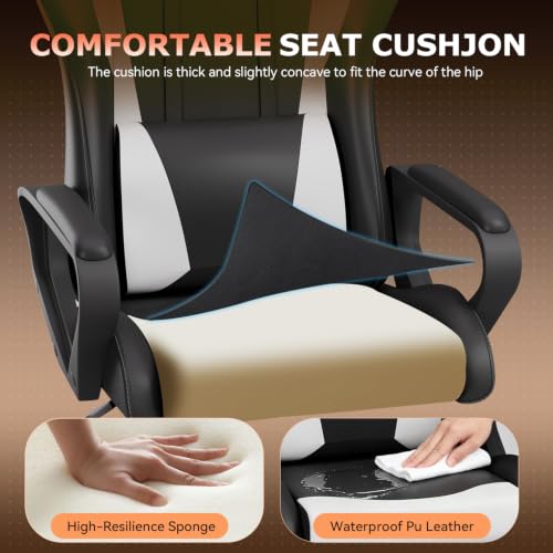 BestOffice White Ergonomic Gaming Chair for Adults - Style1