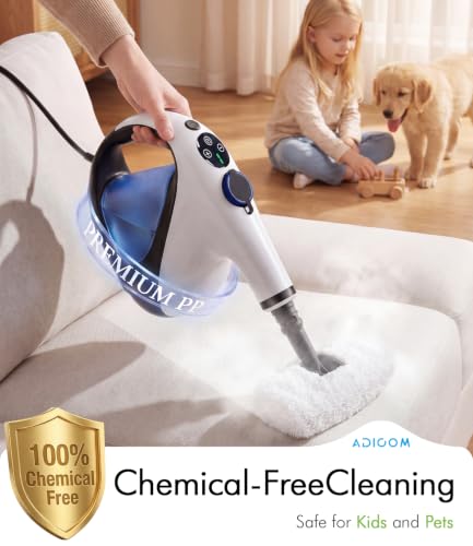 ADICOM White Handheld Steam Cleaner - 3-Second Instant Heat-Up for Home Use