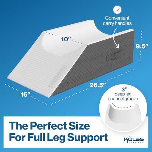 Kölbs Double Leg Elevation Pillow for Post Surgery Support with Jacquard Cover