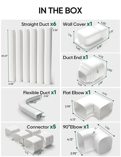 4-Inch 23Ft Mini Split Line Set Cover Kit - Paintable PVC Cable Hide