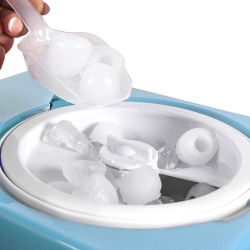 Blue Nostalgia Snow Cone Machine - 8 Oz Countertop Slushie Maker for 20 Treats