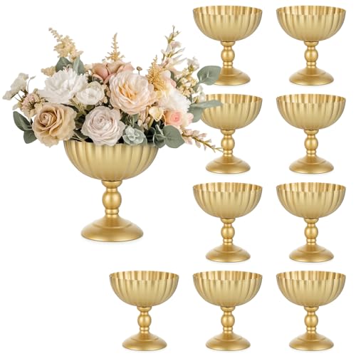 Sziqiqi Gold Urn Vase Set of 10 Tall Wedding Centerpieces Variation Gold/10