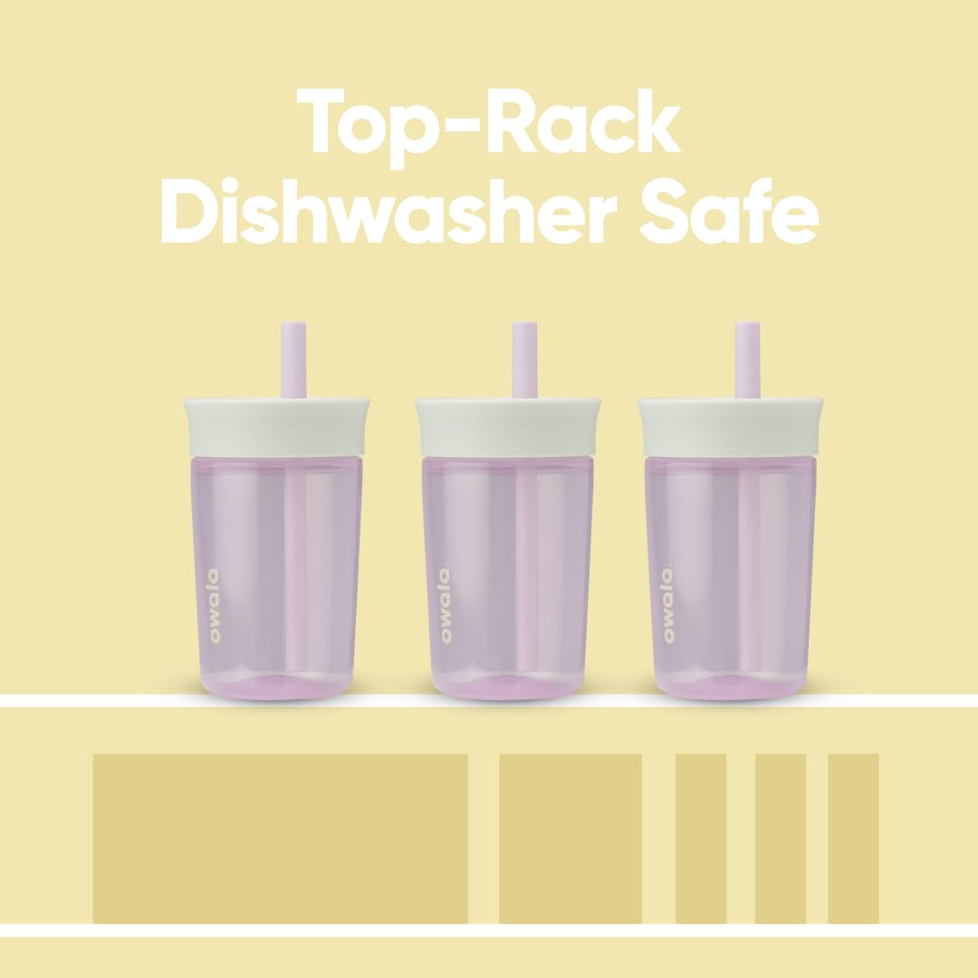 Owala Kids Insulation BPA-Free Plastic Tumbler with Spill Resistant Flexible Straw, Easy to Clean, Kids Water Bottle, Great for Travel, Dishwasher Safe, 15 Oz, Mint and Pink, (Unicorn)