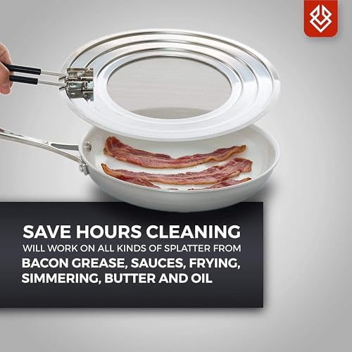 FOXEL Silver 11.75 Inch Dishwasher-Safe Splatter Screen for Frying Pans