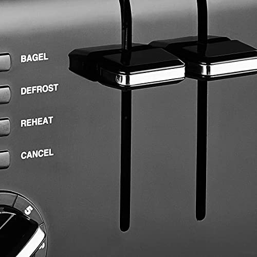 Cuisinart 4-Slice Compact Toaster with Black Finish, Wide Slots & 7 Shade Settings