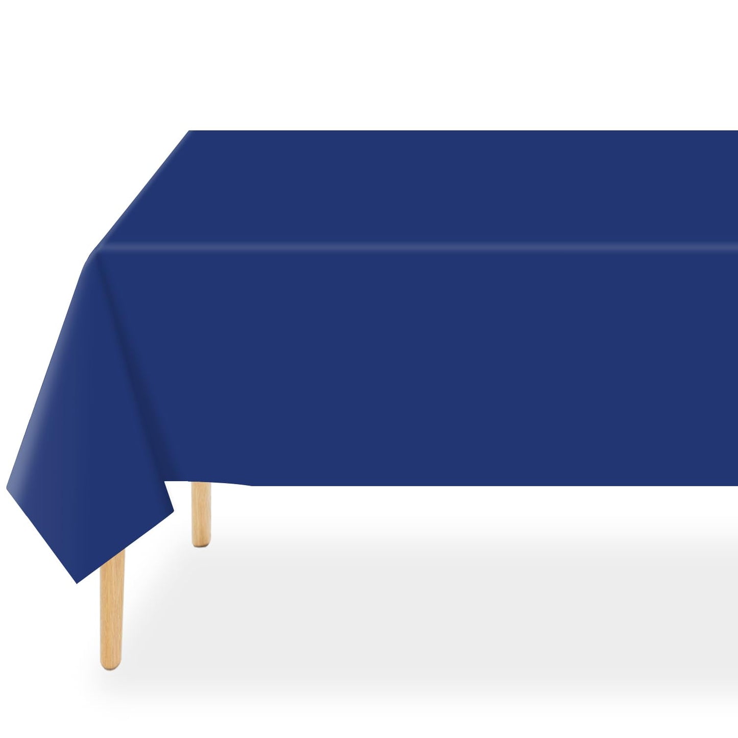 QIKSION Navy Blue Plastic Table Cloth Disposable 2 Pack, 54 x 108 Inch Tablecloths for Party, Graduation, Patriotic, Veterans Day Decorations, Dark Blue Rectangle Table Cover