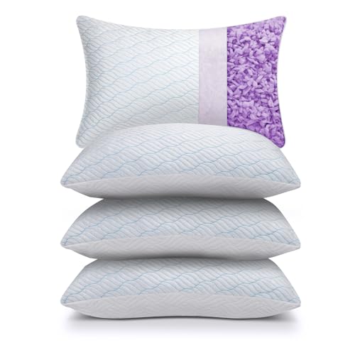 King Size Cooling Shredded Memory Foam Pillow Set - 4 Pack
