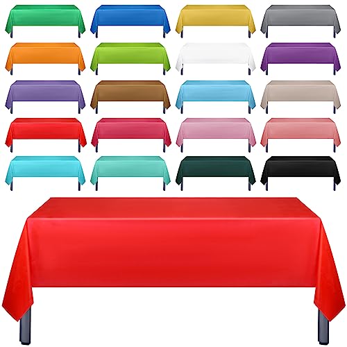 40 Pack Colorful Disposable Plastic Tablecloths 54x108 Inch for Parties & Events