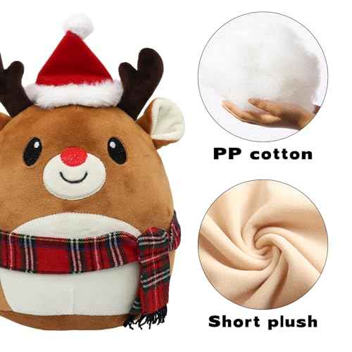 Milu Deer Plush Toy Milu Deer Stuffed Animal Cute Christmas Milu Deer Plushies Pillow Soft Plushie Doll Gifts for Kid Decor, Christmas Milu Deer Plush(11 Inch)