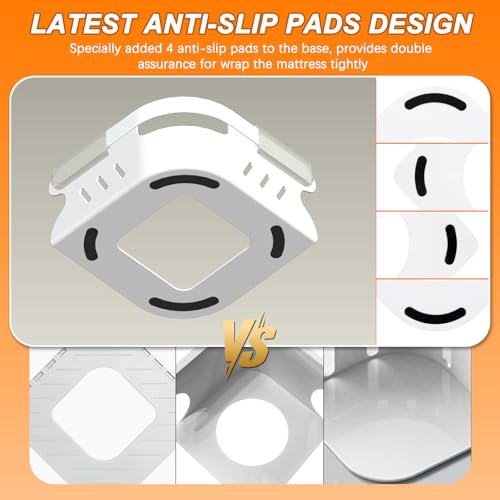 GASLIKE White Lock Bed Sheet Holders 4Pcs Anti-Slip Corner Straps for Secure Fit