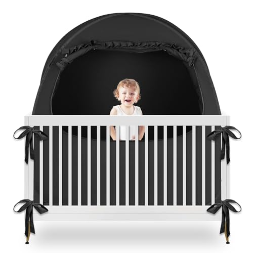 Blackout Baby Crib Tent Canopy for Pack n Play - Travel & Nap Cover 98% Blackout