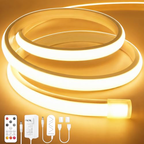 Lamomo 32.8ft Warm White COB LED Strip Lights Dimmable with Remote