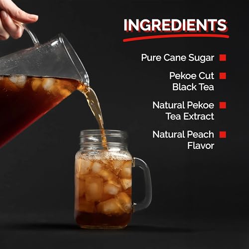 Peach Iced Tea Bags - No Boil Cold Brew 16 Half-Gallon Bags - Cane Brew