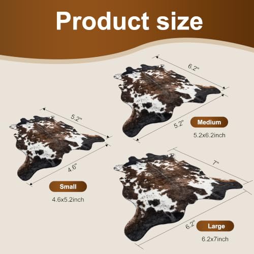 Faux Cowhide Rug, Cow Print Rug for Bedroom 4.6x5.2 Feet Black and