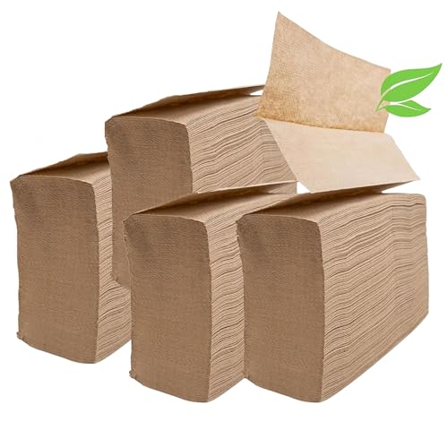 Brown Unbleached Recycled Paper Towels Bulk, 1250 Count, Multi-Fold for Kitchen & Bathroom