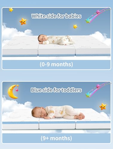 Travel Baby Mattress 38x26x3 Inches - Waterproof & Washable Pack N Play Foam