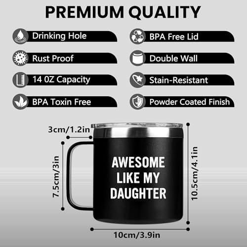 Edizzone Dad Gift Tumbler - Insulated Reusable Travel Mug for Fathers Day & Birthday