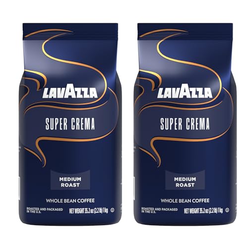 Lavazza Super Crema Whole Bean Coffee, Medium Espresso Roast, Arabica